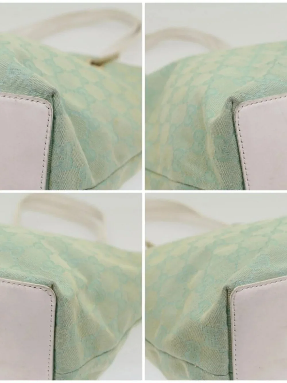 GUCCI GG Canvas Tote Bag Light Blue 002 1098 Auth ki3541
